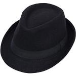 Chapeaux Fedora noirs à motif New York 58 cm Taille XL classiques pour homme 