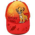 Casquettes de baseball rouges en coton à motif lions enfant Le Roi Lion Simba Taille 2 ans look fashion 