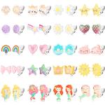 Boucles d'oreilles à clip à motif papillons en lot de 20 look fashion pour femme 