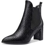 Boots Chelsea noires à bouts pointus Pointure 44 avec un talon jusqu'à 3cm look sexy pour femme 