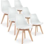Chaises en bois marron en bois en lot de 6 scandinaves 