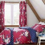 Couvre-lits Catherine Lansfield prune à fleurs en coton mélangé modernes 