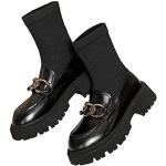 Bottines-chaussettes de mariage noires en cuir Pointure 36 look fashion 