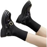 Bottines-chaussettes de mariage noires en cuir anti glisse Pointure 36 look fashion 