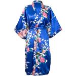 Robes de chambre pour enterrement bleues à motif poule Taille XXS look asiatique pour femme 