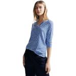 T-shirts bleus en modal à manches courtes à manches trois-quart Taille L look sportif pour femme en promo 