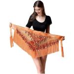 Accessoires de danse orientale orange en mousseline à sequins look fashion pour femme 