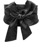 Ceintures noires en satin à noeud Tailles uniques look fashion pour femme 