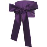 Ceintures violettes en satin à noeud Taille L look asiatique pour femme 
