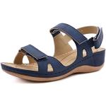 Sandales compensées bleues respirantes Pointure 44 look fashion pour femme 