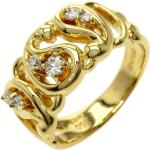 Bagues vintage de créateur Céline jaunes en or 18 carats en diamant seconde main pour femme 
