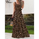 Robes longues bohèmes à effet léopard longues style bohème pour femme en promo 