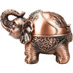 Cendriers sur pied en métal à motif éléphants 
