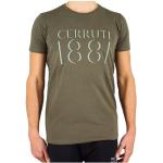 T-shirts Cerruti 1881 kaki en coton à manches courtes à manches courtes à col rond Taille L look fashion pour homme 