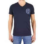T-shirts col V Cerruti 1881 bleu marine en coton à manches courtes à col en V Taille L look fashion pour homme 