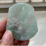 Pendentifs vert jade à perles en jade fait main pour femme 