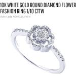 Bagues de fiançailles en or blanc de mariage blanches en métal 10 carats en diamant avec certificat d'authenticité 