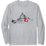 T-shirts à manches longues gris à motif Les Alpes enfant look fashion 