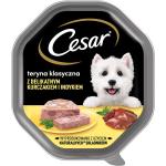 CESAR barquette 14x150 g d'aliments complets humides pour chiens adultes à base de poulet tendre et de dinde