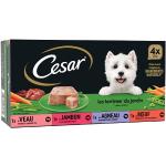 Cesar Barquettes Les Terrines du Jardin – Nourriture humide pour chien – Viande avec légumes – Lot de 16 barquettes x 300 g