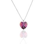 Pendentifs coeur rose fushia en cristal look fashion pour femme 