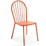 Chaises design orange en métal 