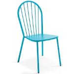 Chaises design bleus acier à rayures en acier empilables modernes 