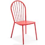 Chaises design rouges à rayures en acier empilables modernes 