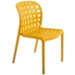 Chaises de jardin design jaunes en polypropylène en lot de 4 