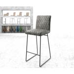 Chaises de bar DELIFE Earnest grises laquées en polyester modernes en promo 