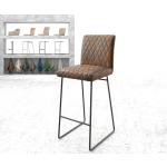 Chaises de bar DELIFE Earnest marron laquées en métal modernes 