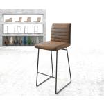 Chaises de bar DELIFE Earnest marron laquées en métal modernes en promo 