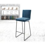 Chaises de bar DeLife Luiga-Flex bleues laquées en velours en promo 