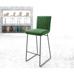 Chaises de bar DELIFE Luiga-Flex vertes laquées en velours en promo 