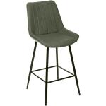 Chaise de bar Olwen vert kaki effet cuir