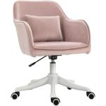 Chaises de bureau rose pastel en velours à hauteur réglable 