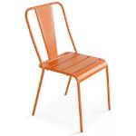 Chaises de jardin design orange en métal inoxydables 