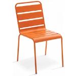 Chaises de jardin design orange en acier inoxydables 