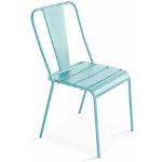 Chaises de jardin design bleus acier en métal inoxydables 