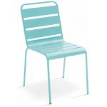 Chaises de jardin design bleus acier en métal inoxydables 