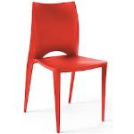 Chaises de jardin design rouges en polypropylène 