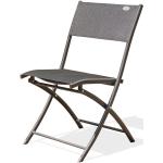 Chaise de jardin pliante en aluminium et toile plastifiée noire - C43