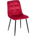 Chaises design Clp rouges en velours matelassées contemporaines 