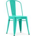 Chaises design vert pastel en métal industrielles 