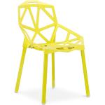 Chaises en plastique Private Floor jaunes en métal modernes 