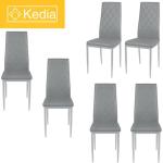 Chaises design grises en cuir en lot de 6 contemporaines 