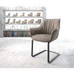 Chaises design DELIFE taupe en polyester avec accoudoirs 