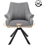 Chaises design grises en velours avec accoudoirs en lot de 1 modernes 