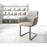 Chaises design DELIFE Pejo-Flex gris clair à rayures en polyester modernes 