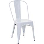 Chaises design blanches en métal empilables industrielles 